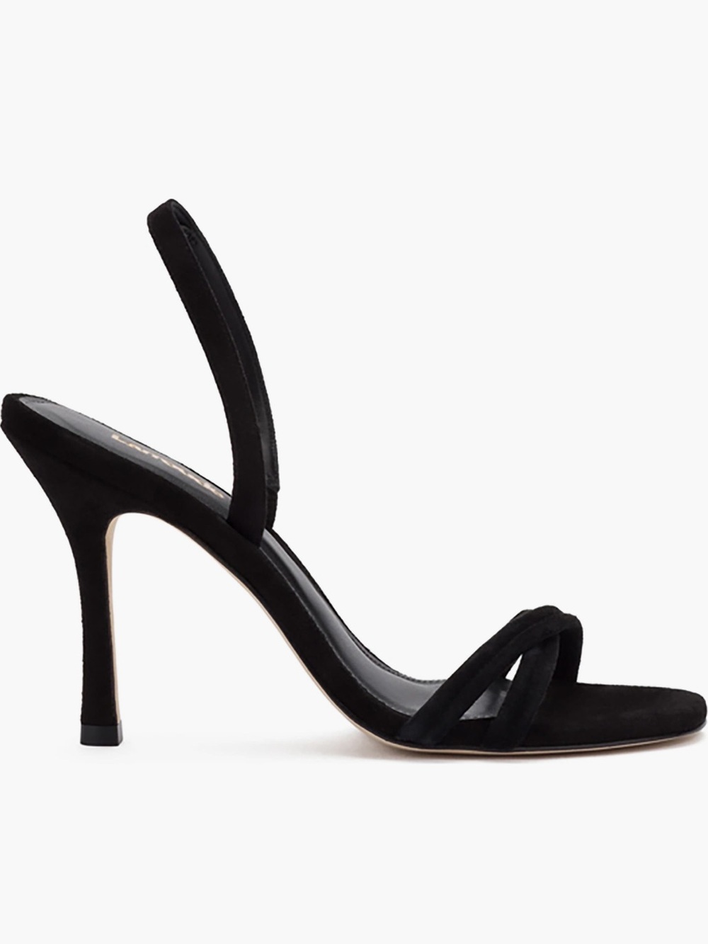 Larroude Annie Slingback Black Suede Knot Front Heels NWT - Picture 2 of 9